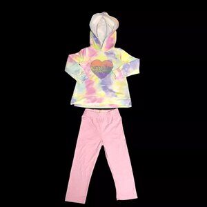 Btween Baby Girl's Fleece Hoodie & Leggings Outfit Set Size 12-24M Lavender/Pink